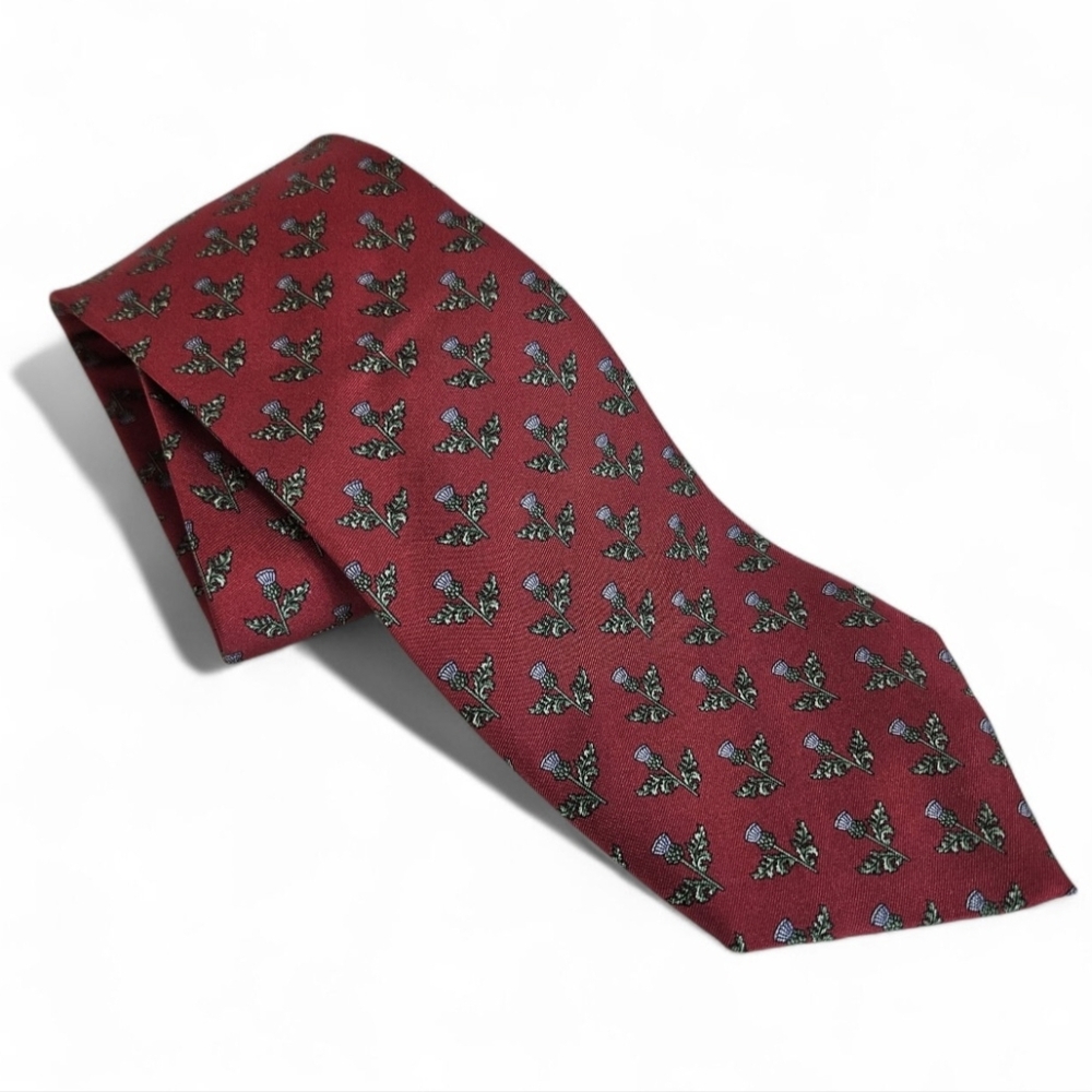 Frangi 100% Silk Red Pattern Necktie Made in Italy  Luxury Designer Tie